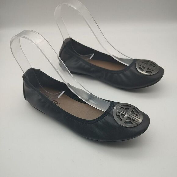 Rialto Womens Shoes Navy Blue Size 5.5M Sydney Faux Leather Slip On Ballet Flats - Picture 1 of 8